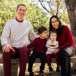Dr. Lisa Nhu and Dr. Jonathan with their children.